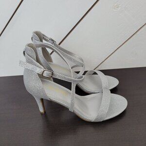 NEW DREAM PAIRS Womens Dolce Fashion Stilettos Open Toe Pump Heel  Glitter/ 8PT